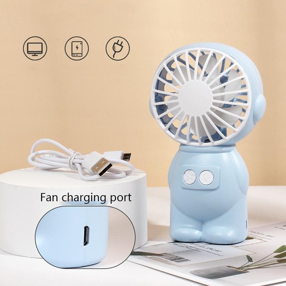 Portable USB Handheld Fan With Night Light Quiet Mini Desk Fan For Office Travel Camping 1