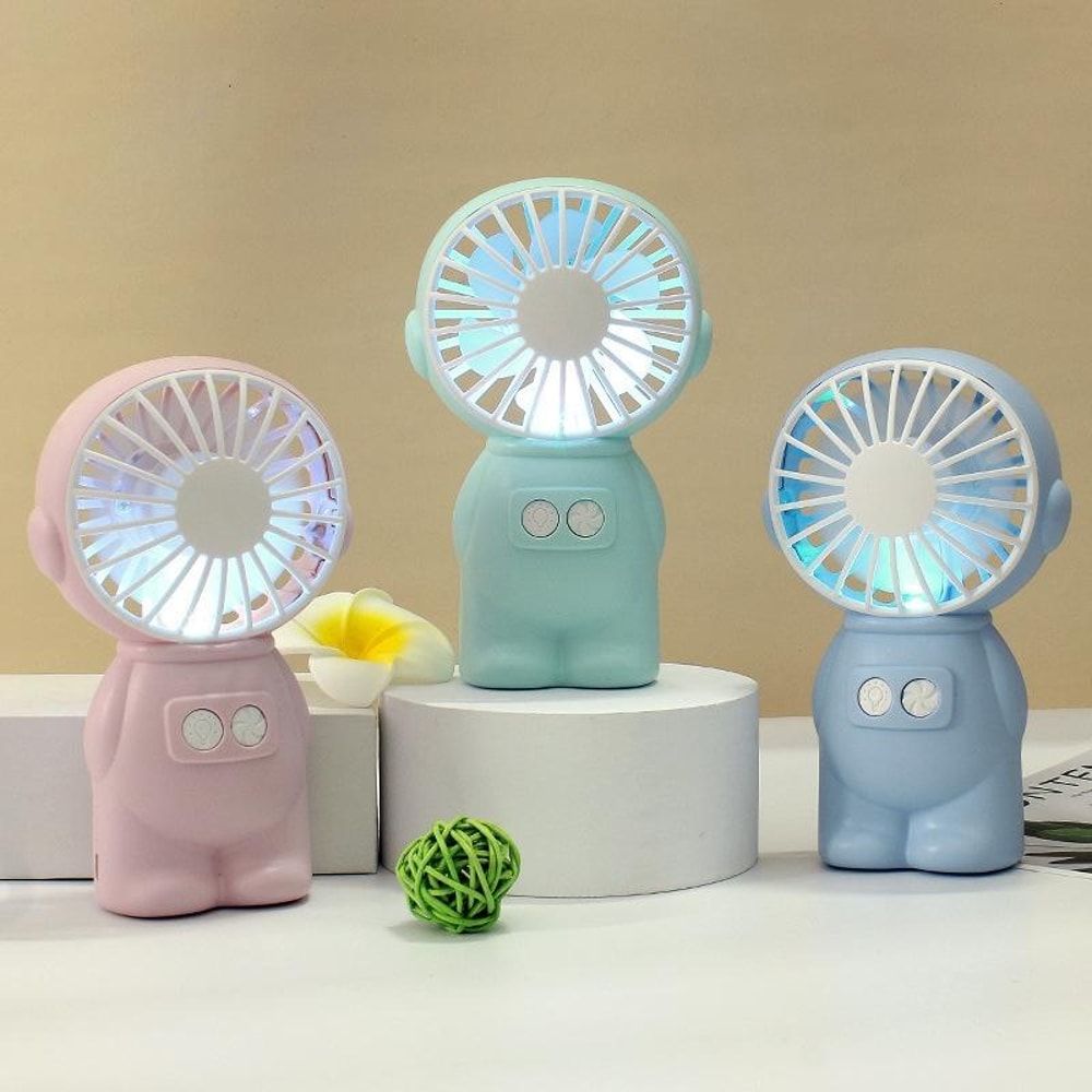 Portable USB Handheld Fan With Night Light Quiet Mini Desk Fan For Office Travel Camping 6