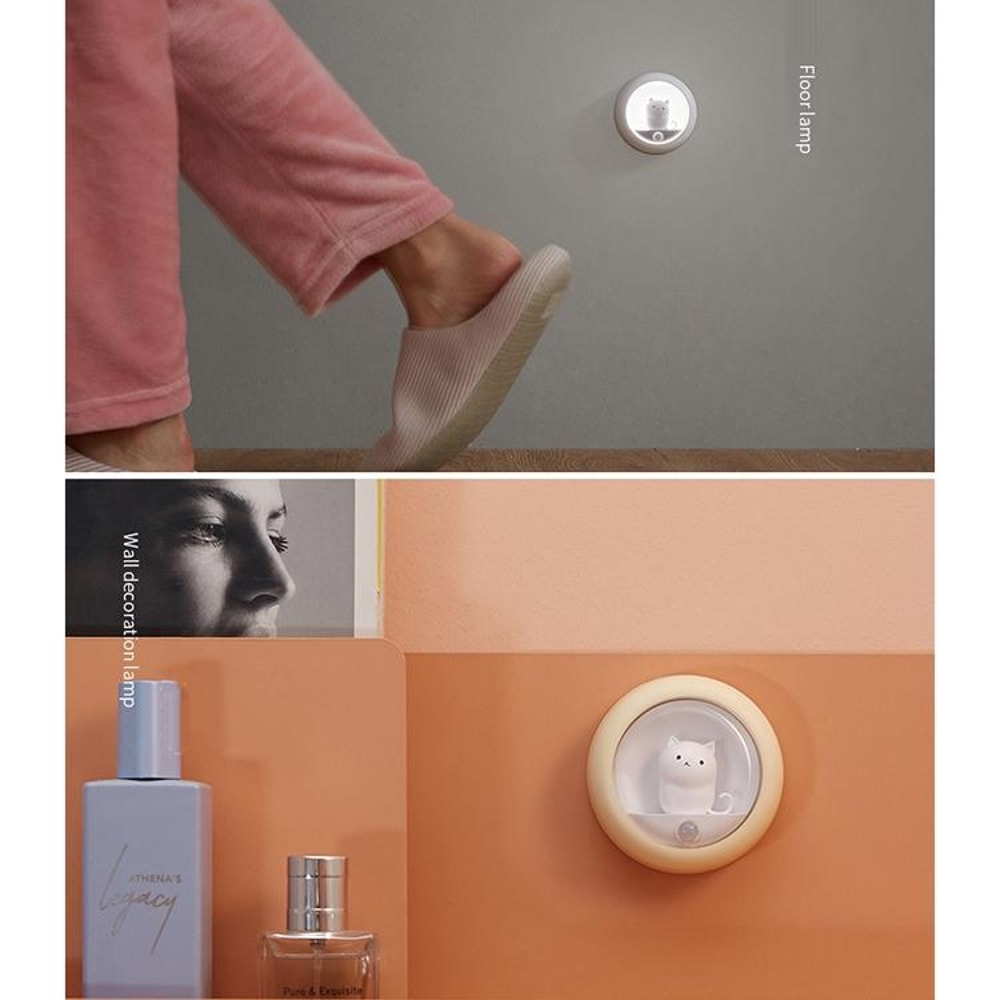 Motion Sensor Night Light USB Rechargeable Cute Pet Wall Lamp For Bedroom And Cabinet 8