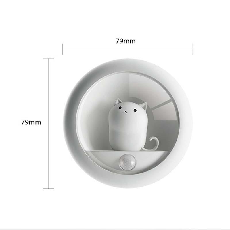 Motion Sensor Night Light USB Rechargeable Cute Pet Wall Lamp For Bedroom And Cabinet 2