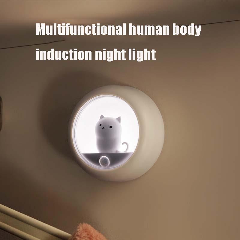 Motion Sensor Night Light USB Rechargeable Cute Pet Wall Lamp For Bedroom And Cabinet 4