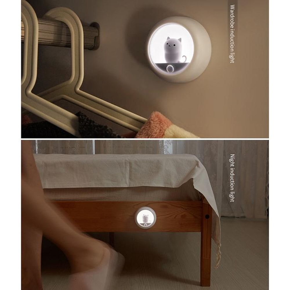 Motion Sensor Night Light USB Rechargeable Cute Pet Wall Lamp For Bedroom And Cabinet 7