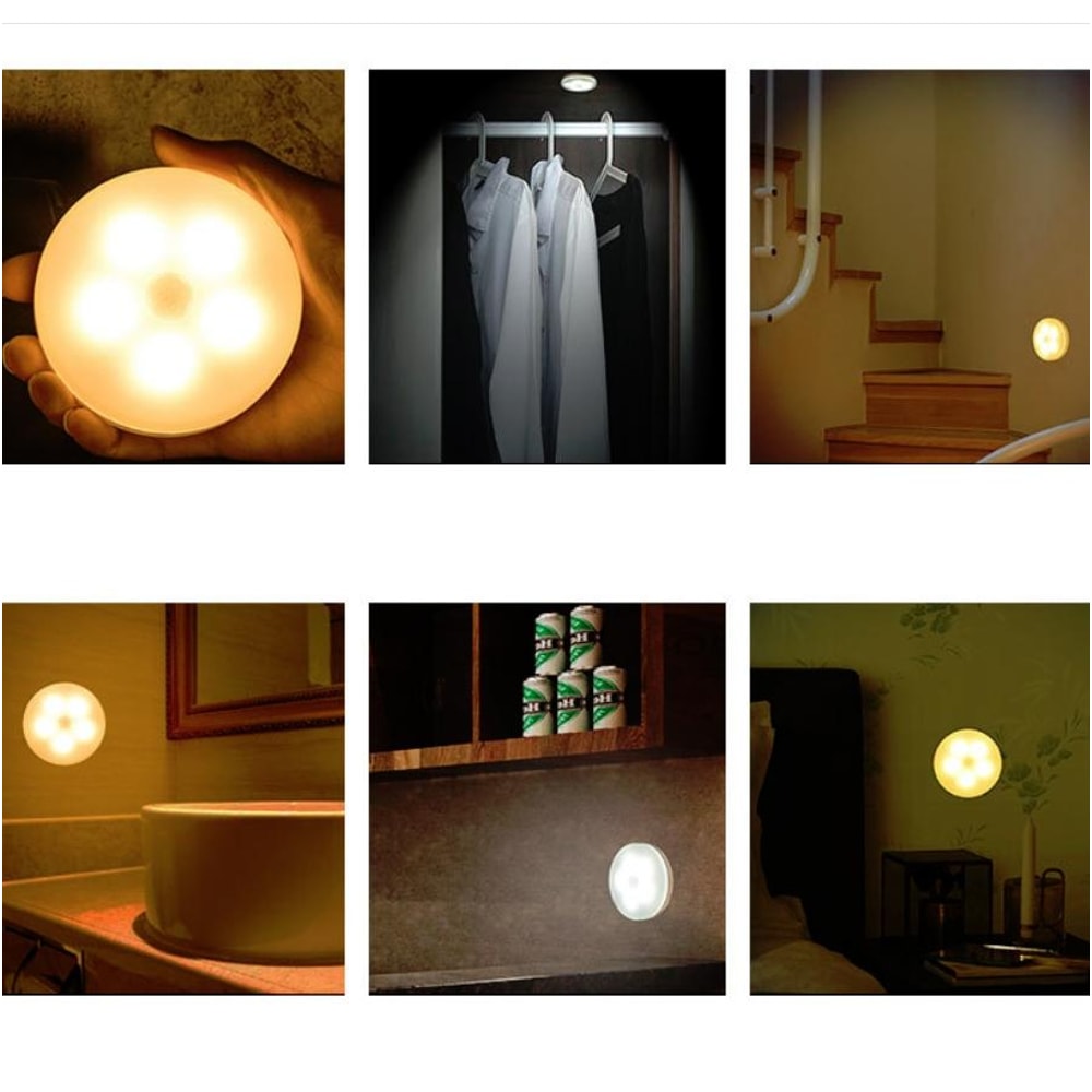 Smart Motion Sensor Night Light Rechargeable LED Bedside Lamp For Bedroom Hallway 3