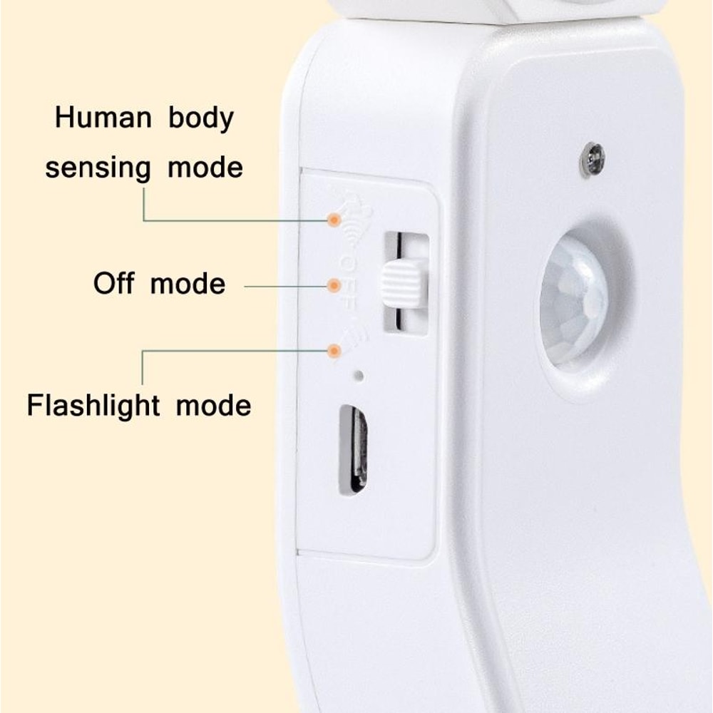 Smart Motion Sensor Night Light USB Rechargeable LED Closet Light 1