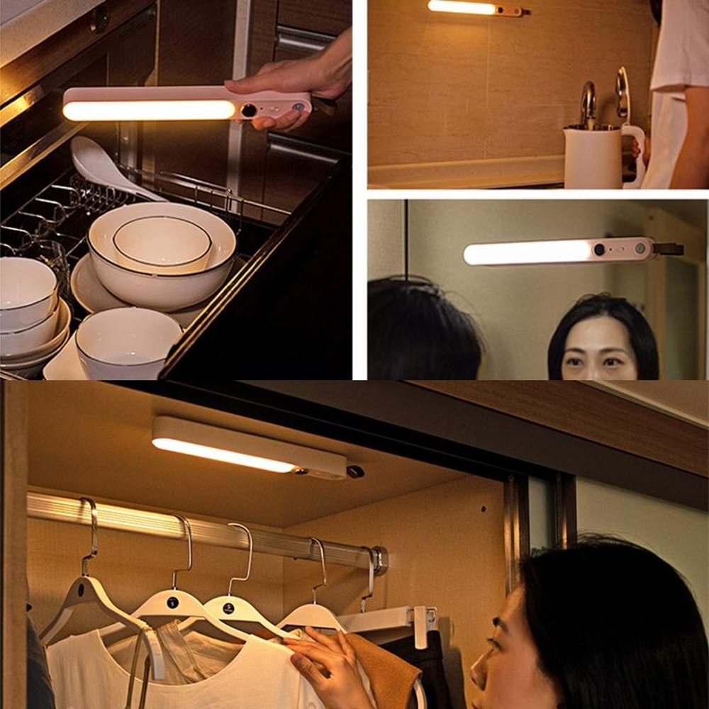 Smart Motion Sensor LED Night Light USB Rechargeable Closet Hallway Light 5