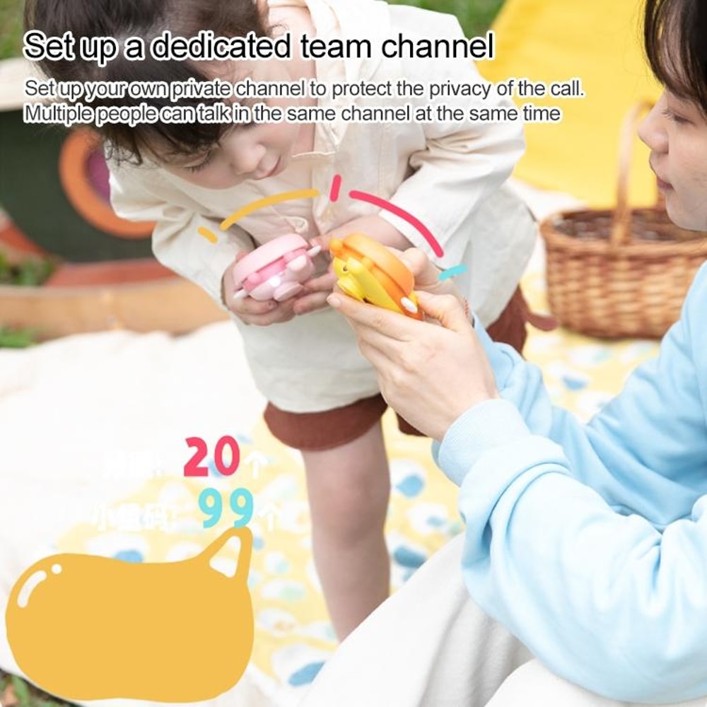 Bee Kids Walkie Talkie Set with Flashlight Long Range Toy for Outdoor Adventures