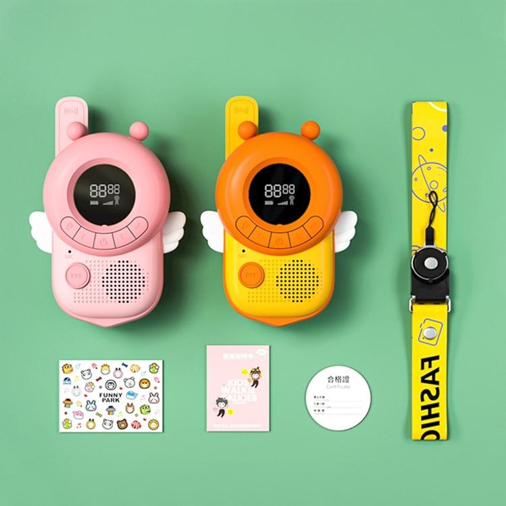 Bee Kids Walkie Talkie Set with Flashlight Long Range Toy for Outdoor Adventures