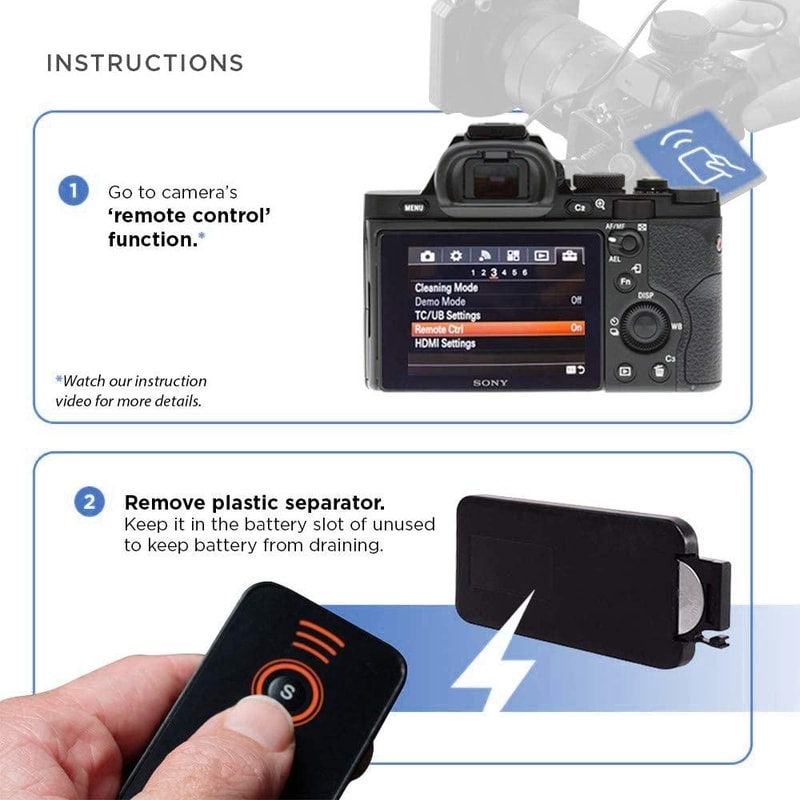 Wireless Camera Remote Control For Sony IR Cameras HandsFree Shutter Release Trigger 3