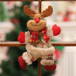 festive dancing reindeer christmas ornament plush hanging tree decoration