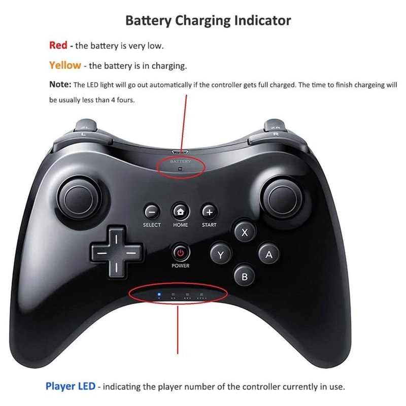 High Performance Wireless Pro Controller For Nintendo Wii U Gaming Console 2