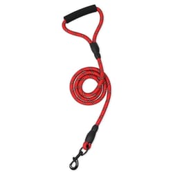 reflective dog leash for medium & large dogs red heavy duty walking lead
