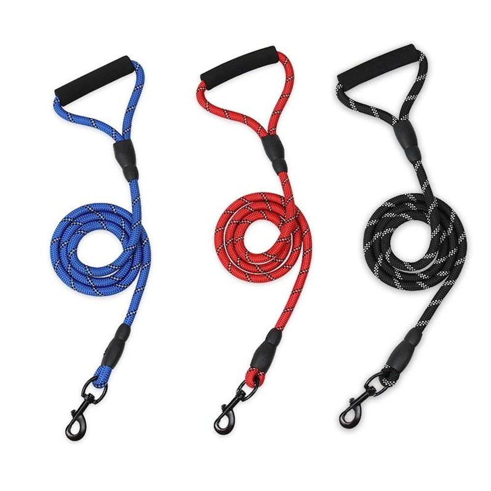 Reflective Dog Leash For Medium Large Dogs Red Heavy Duty Walking Lead 1
