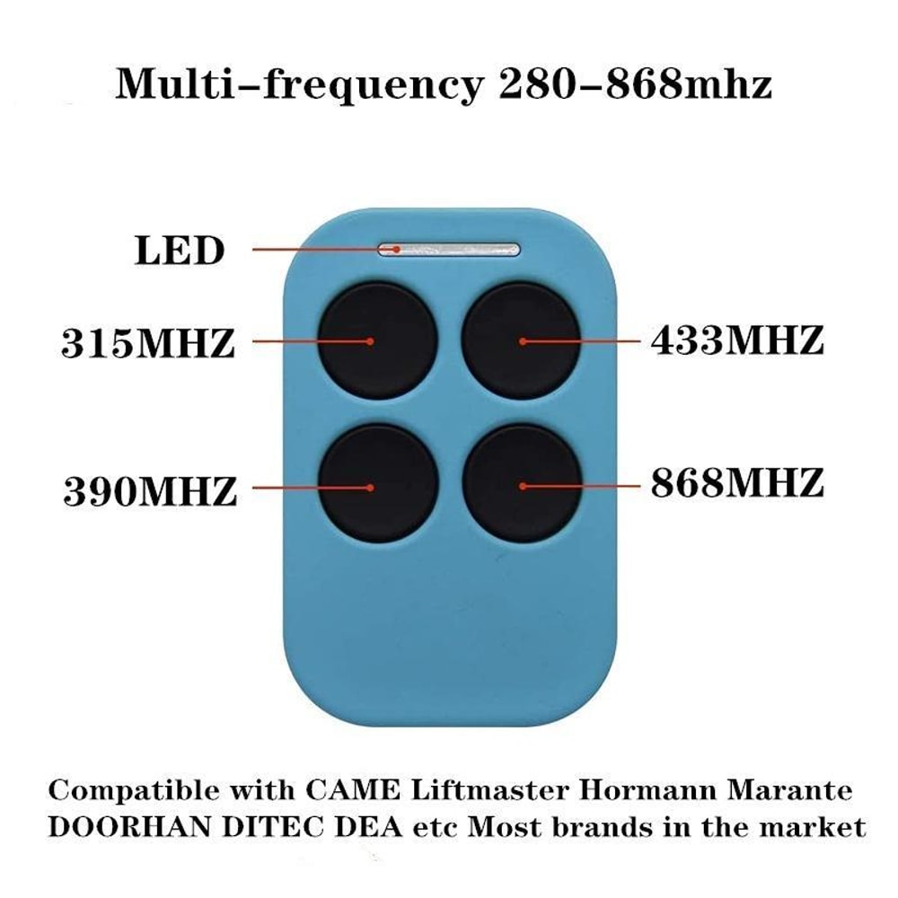 Universal MultiFrequency Garage Door Remote Duplicator 280868MHz Smart Copy Key Fob 5