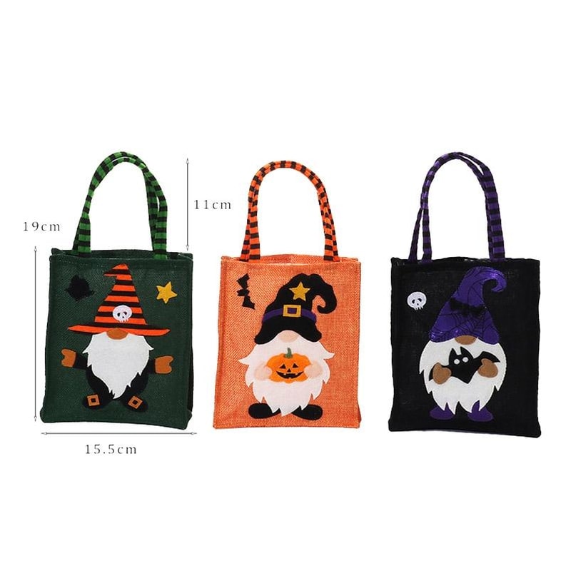 Halloween Cartoon Linen Tote Bag For Candy And Gift Storage 1