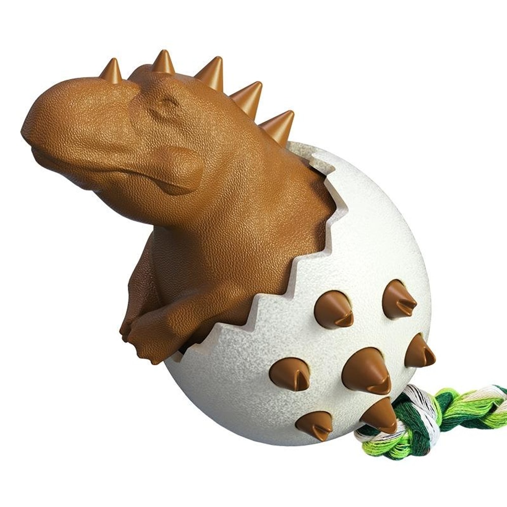Dinosaur Egg Dog Dental Chew Toy With Rope For Teeth Cleaning And Tough Chewers 7