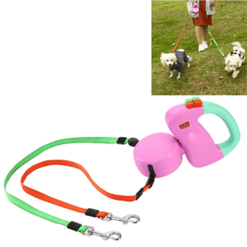 Dual Retractable Dog Leash For 2 Dogs With One Touch Control And Comfort Grip 4