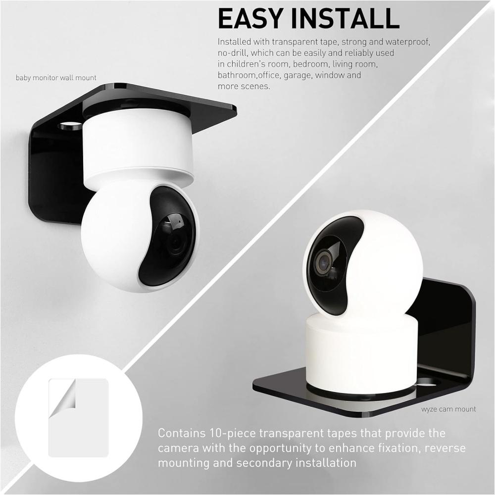 Wall Mount Acrylic Shelf for Security Camera and Router Small Organizer Bracket