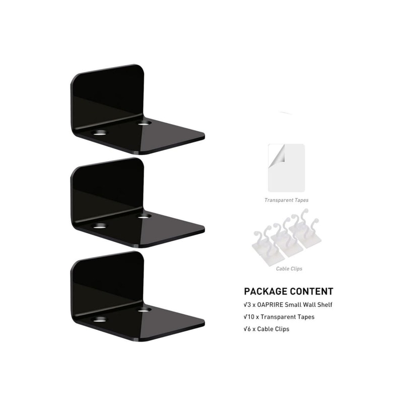Wall Mount Acrylic Shelf for Security Camera and Router Small Organizer Bracket
