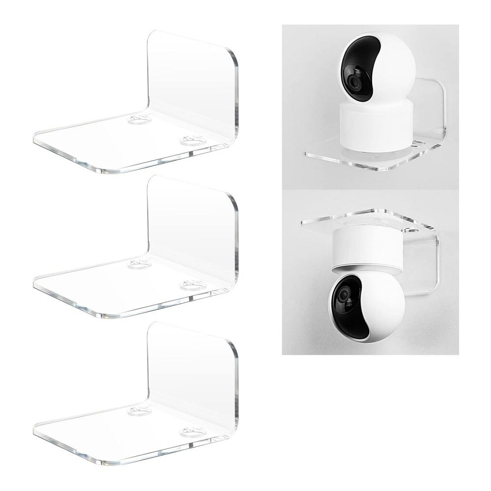 Wall Mount Acrylic Shelf for Security Camera and Router Small Organizer Bracket