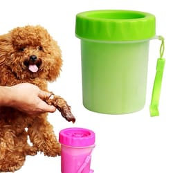 portable dog paw cleaner cup for small pets with soft silicone bristles