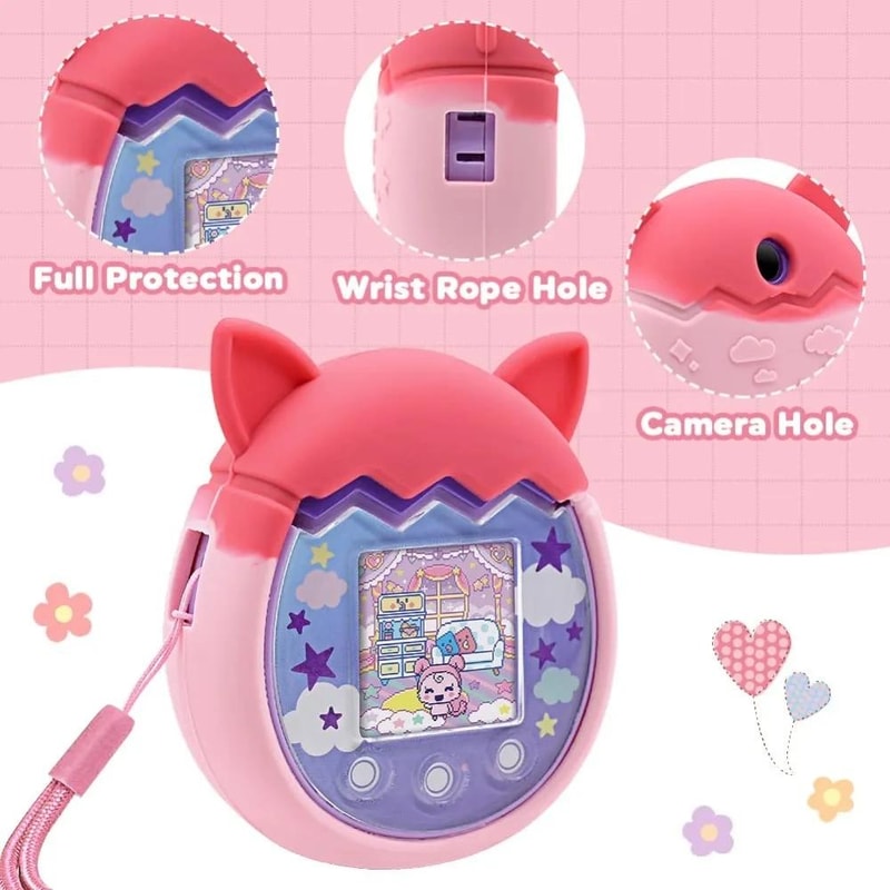 Cute Silicone Tamagotchi Pix Case Shockproof Protective Cover Anti Slip Cartoon Sleeve