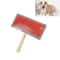 Soft Curve Pet Grooming Brush With Wooden Handle Gentle Slicker Brush For Dogs Cats 3
