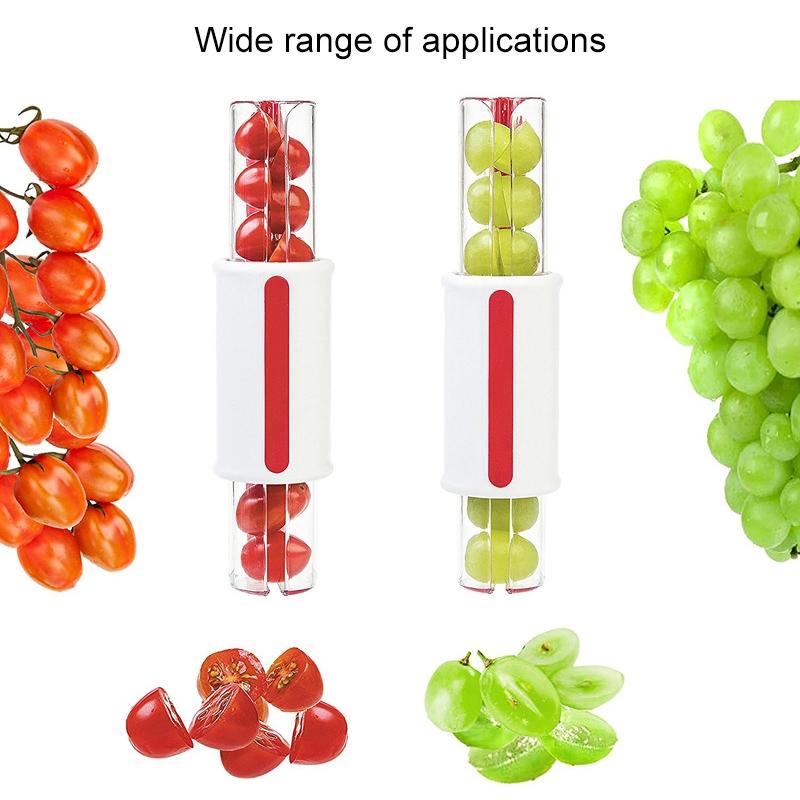 QuickPress Cherry Tomato Slicer and Grape Cutter Tool for Fast Salad Prep
