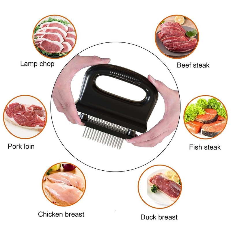 Blade Meat Tenderizer Tool With Ergonomic Handle For Steak Chicken BBQ 4