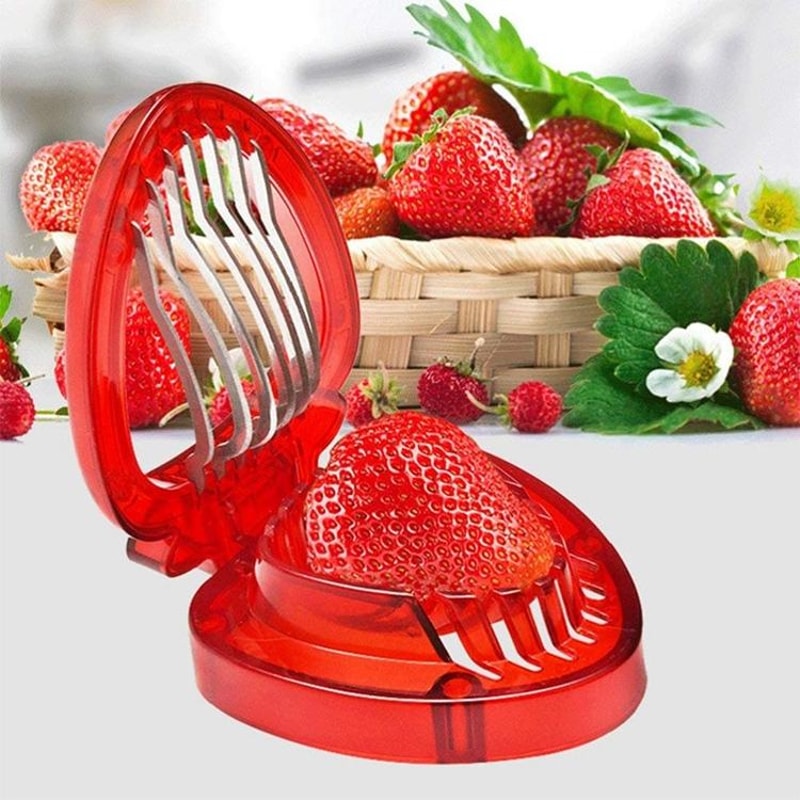 Strawberry Slicer Fruit Cutter Kitchen Gadget For Even Dessert Toppings 5