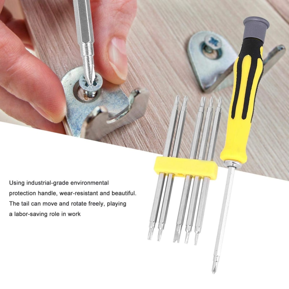 6in1 80MM Magnetic Precision Screwdriver Set Compact Multi Tool Repair Kit 9
