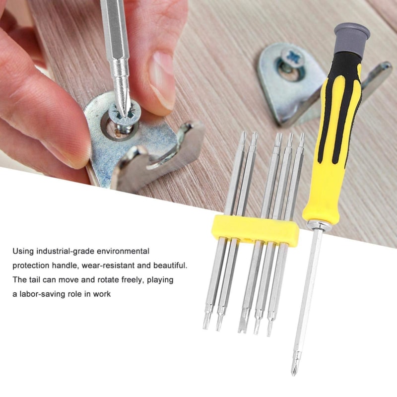 6in1 80MM Magnetic Precision Screwdriver Set Compact Multi Tool Repair Kit 9