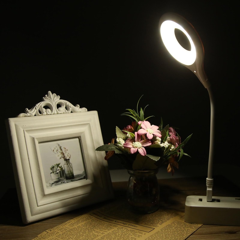 Portable USB LED Desk Lamp With Flexible Neck And Eye Care Light 0