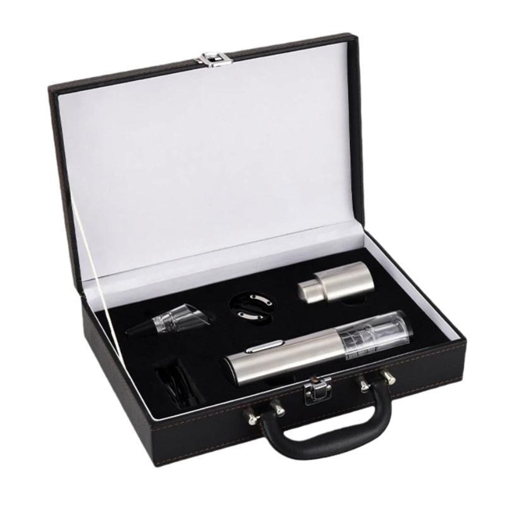 Automatic Electric Wine Opener Set With Foil Cutter Stainless Steel Cork Remover 0