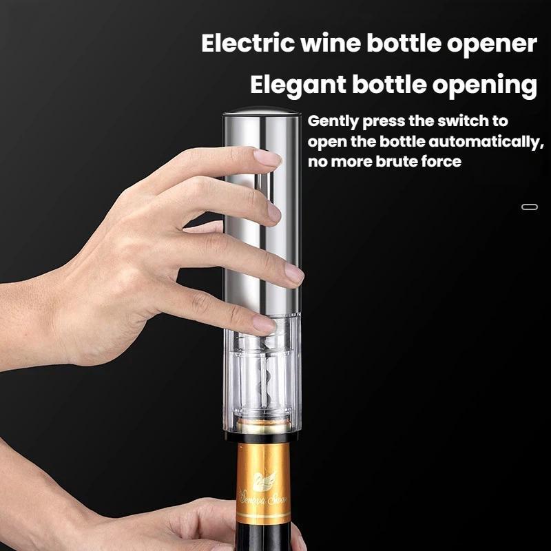Automatic Electric Wine Opener Set With Foil Cutter Stainless Steel Cork Remover 2