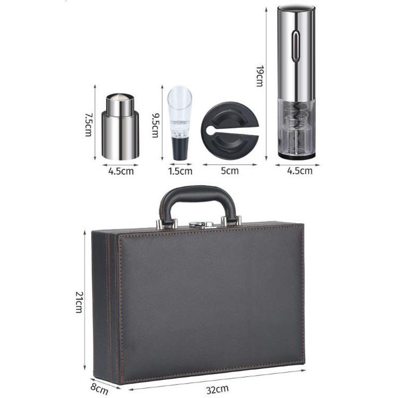 Automatic Electric Wine Opener Set With Foil Cutter Stainless Steel Cork Remover 8