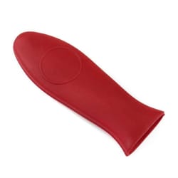 red silicone pot handle cover for kitchen pots and pans with soft non-slip grip