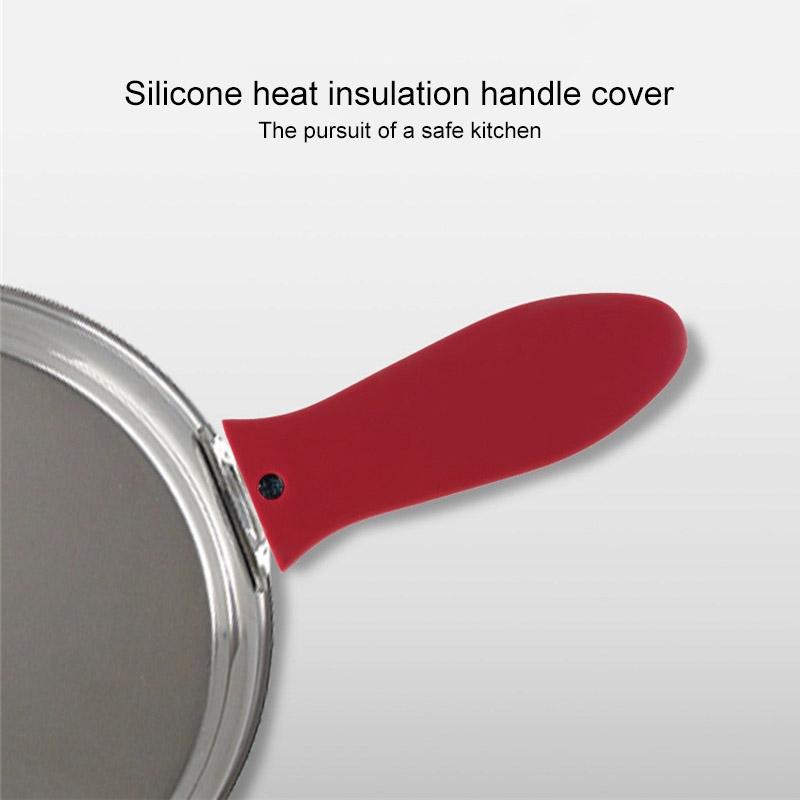 Red Silicone Pot Handle Cover For Kitchen Pots And Pans With Soft Nonslip Grip 8
