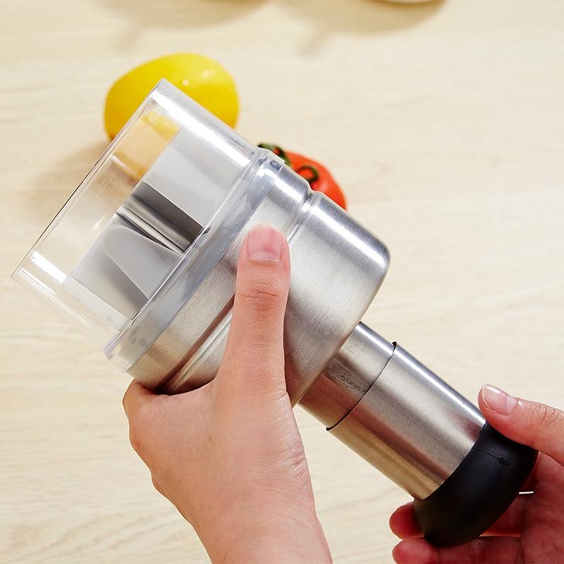 Stainless Steel Garlic Press and Onion Chopper Manual Vegetable Cutter