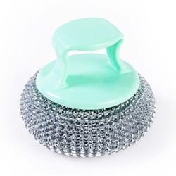 removable wire ball dish brush with handle heavy duty kitchen cleaning brush for pots & pans
