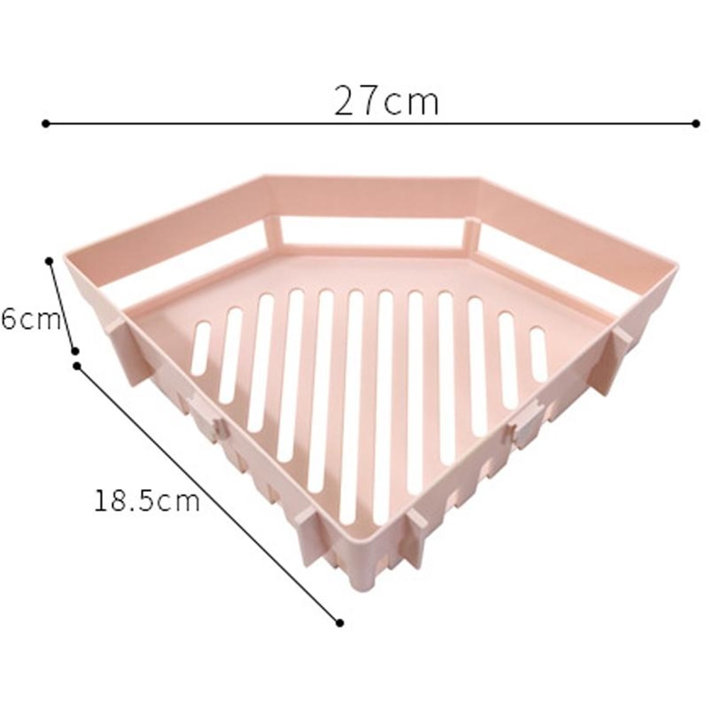 No Drill Adhesive Corner Shower Shelf Triangle Storage Rack For Bathroom Kitchen 5