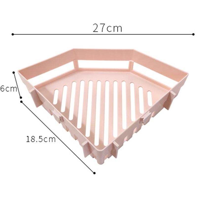 No Drill Adhesive Corner Shower Shelf Triangle Storage Rack For Bathroom Kitchen 5