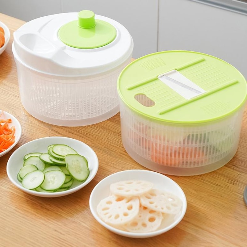 Large Capacity Vegetable Dehydrator Kitchen Drain Basket With Builtin Vegetable Slicer 9
