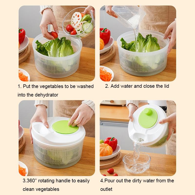 Large Capacity Vegetable Dehydrator Kitchen Drain Basket With Builtin Vegetable Slicer 5