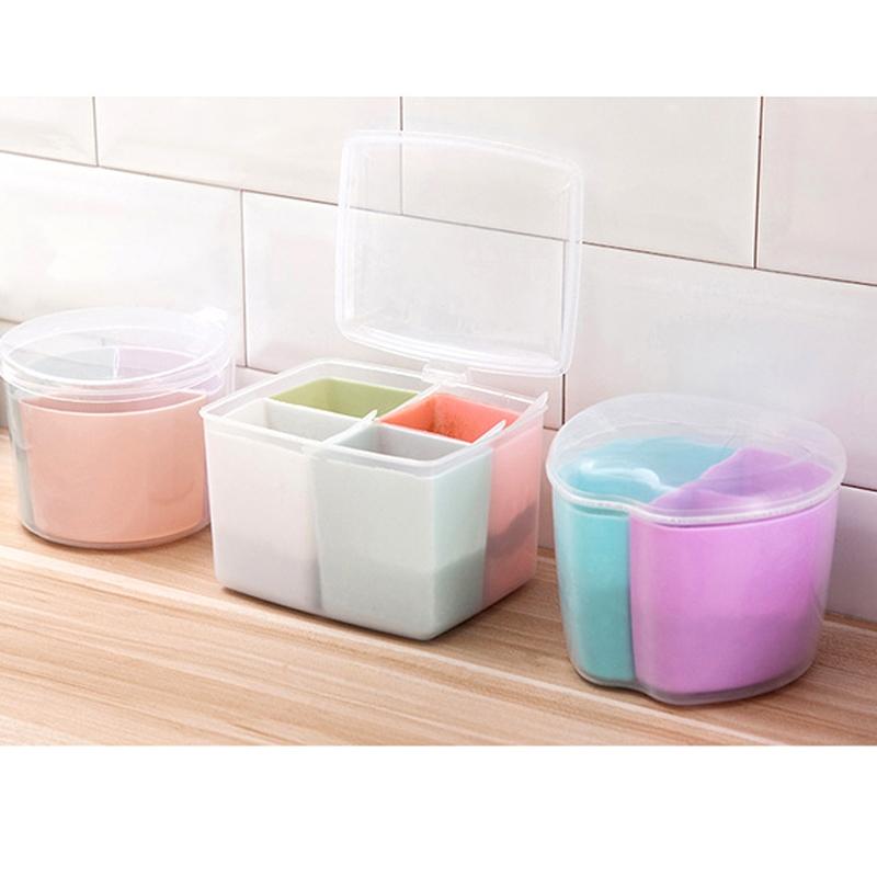 Round Compartment Spice Box With Spoon And Lid 1