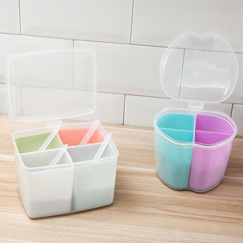 Round Compartment Spice Box With Spoon And Lid 3