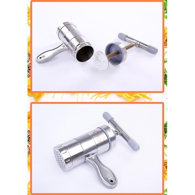 Stainless Steel Manual Pasta Maker With 5 Molds Compact Pasta Machine For Fresh Homemade Noodles 3