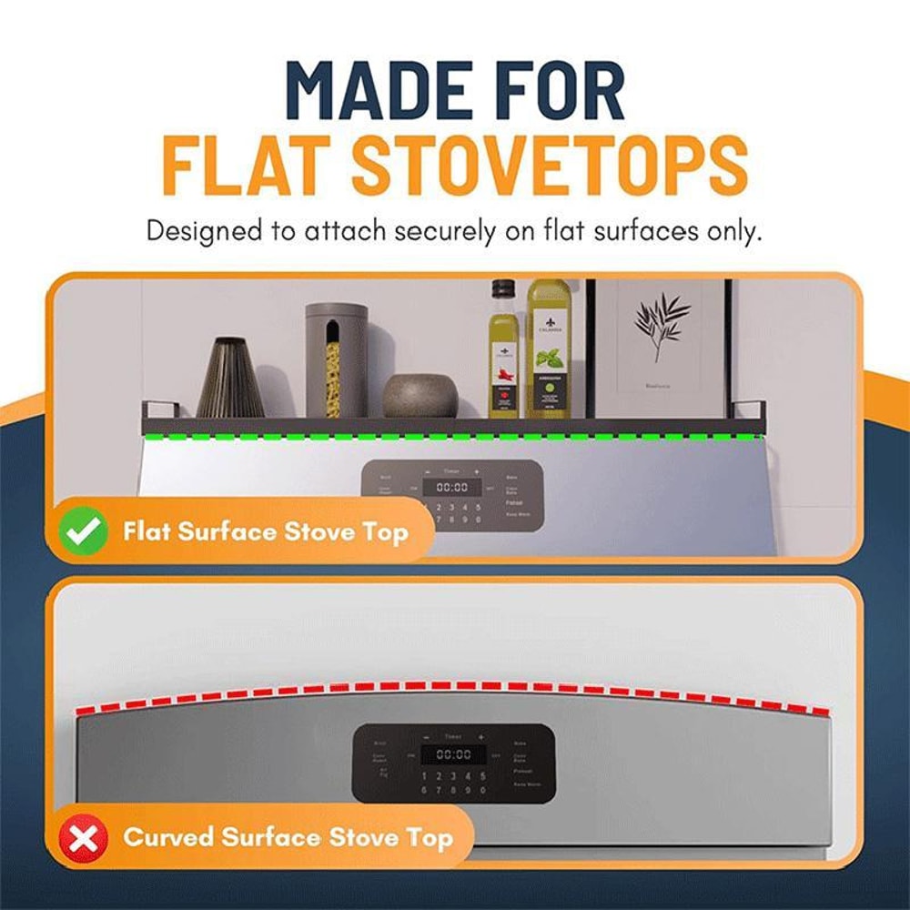 Adjustable Magnetic Stove Top Shelf Organizer Expandable Spice Rack for Kitchen Storage