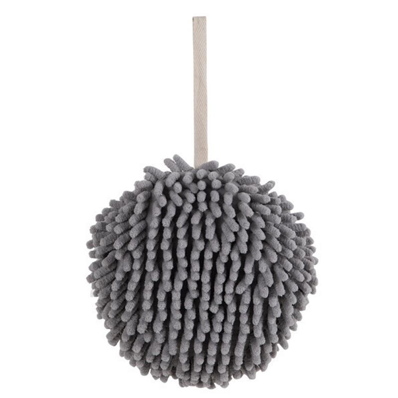 Soft Chenille Hanging Hand Towel Ball For Bathroom And Kitchen Quick Dry Hand Wipe 0