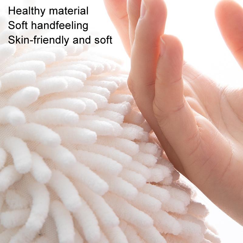 Soft Chenille Hanging Hand Towel Ball For Bathroom And Kitchen Quick Dry Hand Wipe 4
