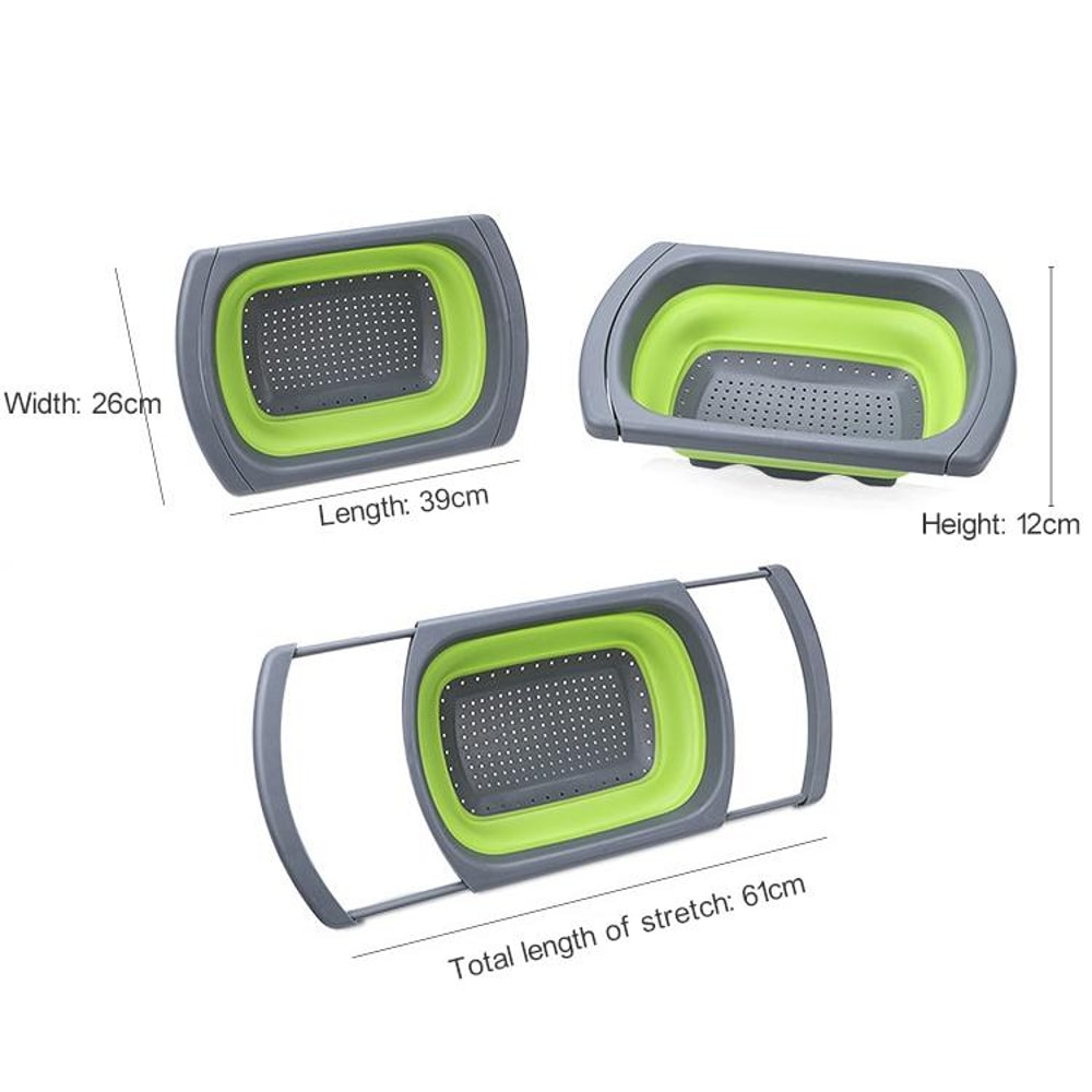 Retractable Sink Colander Basket For Kitchen Adjustable Vegetable Washing Strainer 3